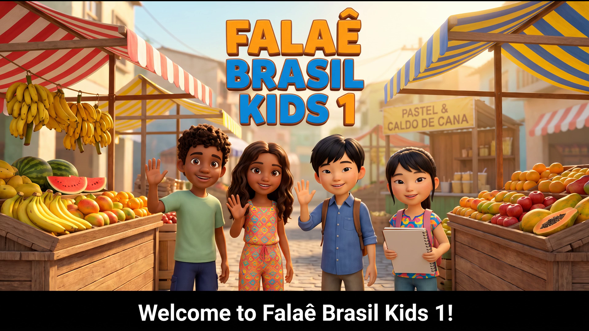 Capa do Falaê Brasil Kids 1 — Unit 1: At the Street Market
