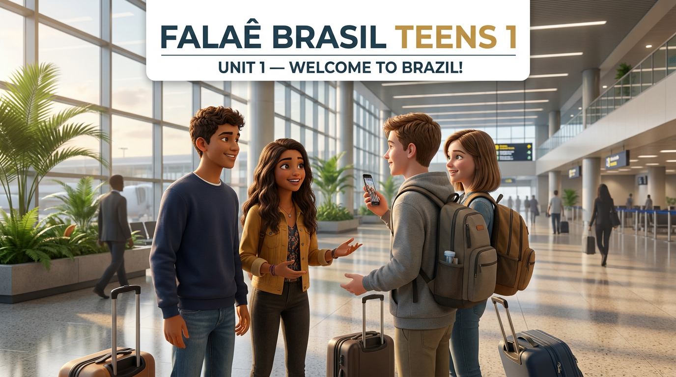 Capa do Falaê Brasil Teens 1 — Unit 1: Welcome to Brazil!
